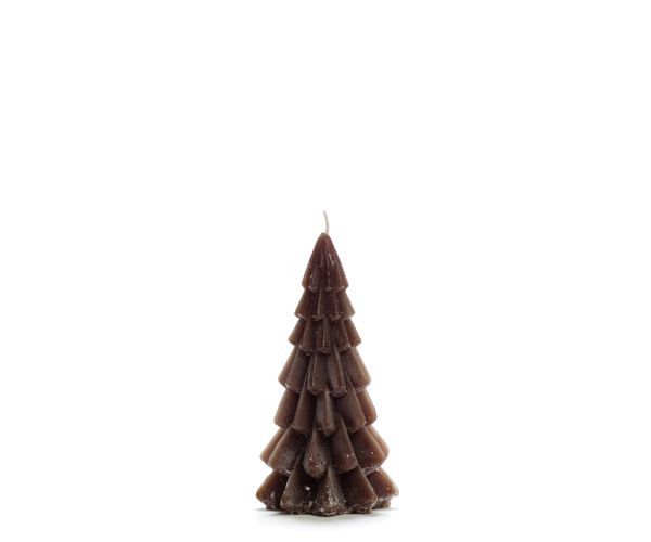 Kerstboom kaars coffee, 6,3x12 cm